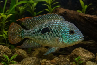 Aequidens rivulatus Striscia bianca Acara