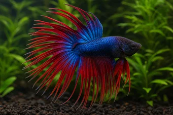 Betta splendens crowntail (Fighter Crowntail)