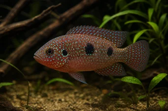 Hemichromis bimaculatus (Gioiello cichlid)