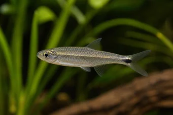 Micralestes sp. Tetra africana con pinne rosse